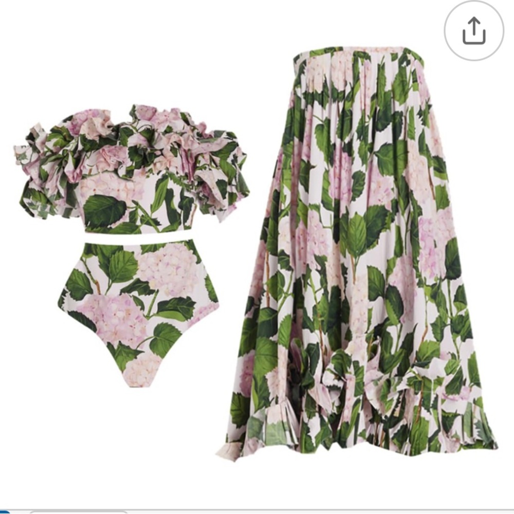 Floral Ruffle Bikini Set